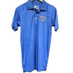 UCLA Bruins Russell Athletic Blue Golf Polo Shirt with Embroidered Logo Small